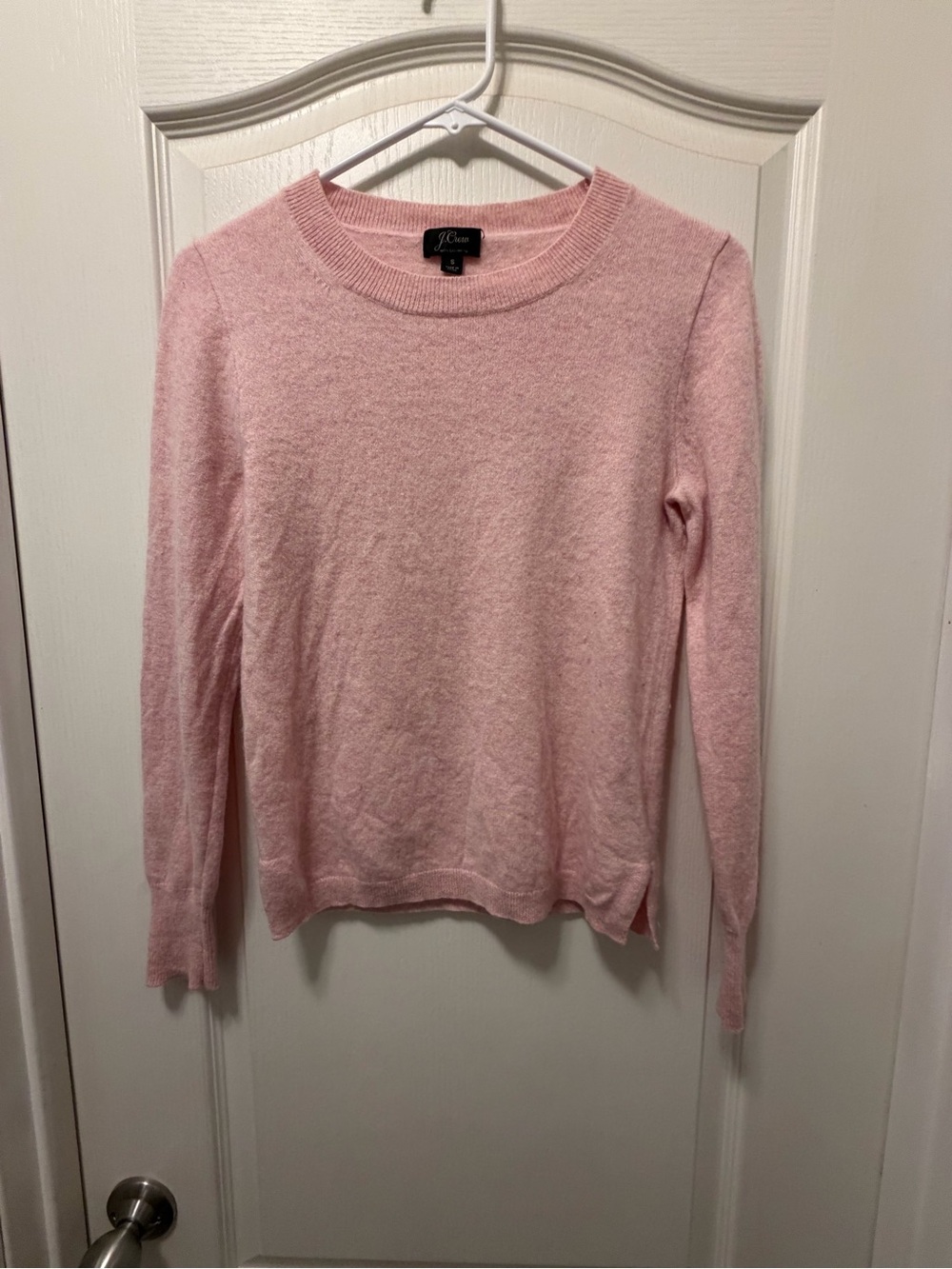 J.Crew 100% Cashmere Sweater Women’s Small Pink Crewneck Long Sleeve Pullover